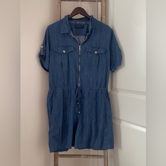 Tommy Hilfiger - Chambray Utility Romper- Size Large - Picture 2 of 12